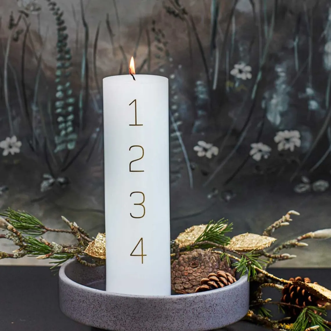 ADVENTSLYS 7X24 CM | HVID M/SORT