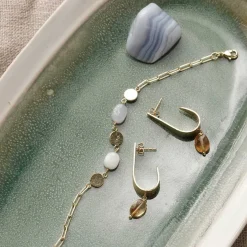 AESTHETIC BLUE LACE AGATE MOONSTONE BRACELET