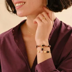 AESTHETIC ROSE QUARTZ GARNET BRACELET