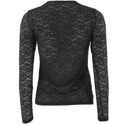 ALBERTE LACE R-NECK BLOUSE | BLACK