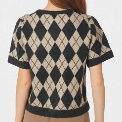 ALLESTAR CHECK KNIT CARDIGAN | BEIGE