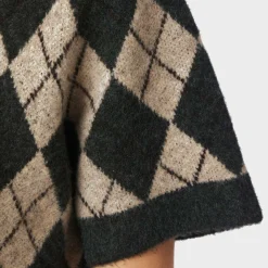 ALLESTAR CHECK KNIT CARDIGAN | BEIGE