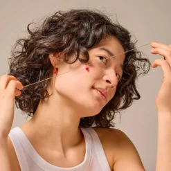 AMORE HOOPS | FORGYLDT/RØD