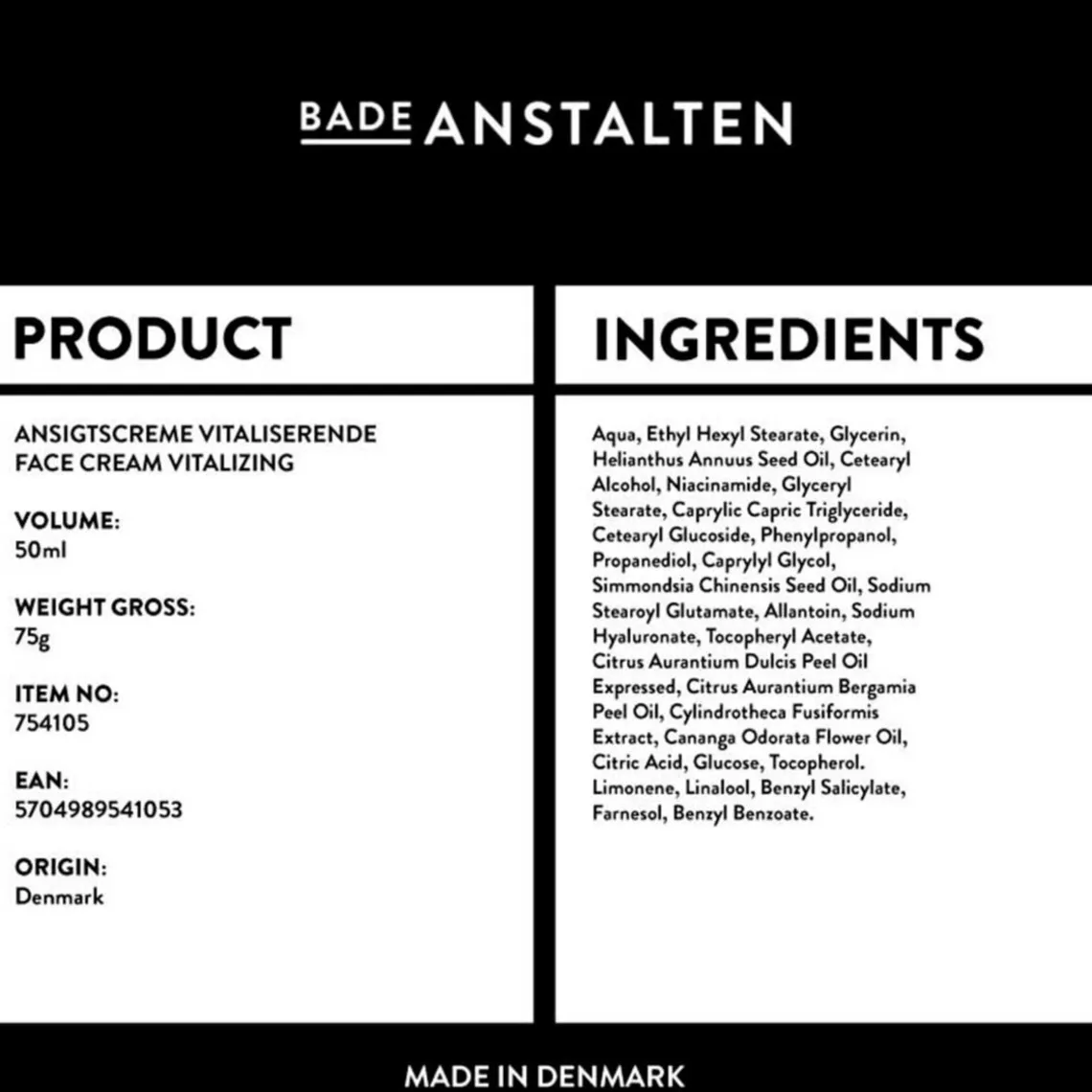 ANSIGTSCREME 50 ML | VITALISERENDE