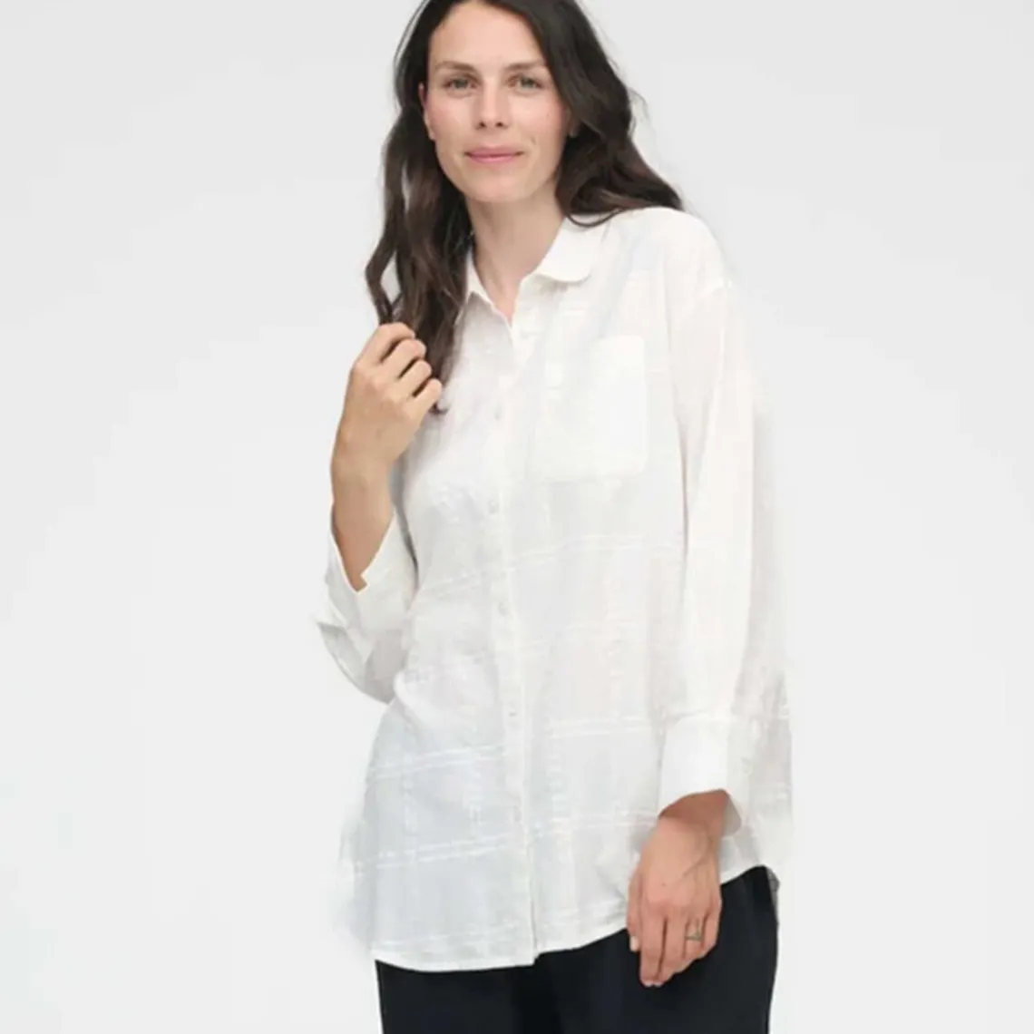 AVALON DOBBY CHECK SHIRT | OFF WHITE