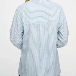 AYLA STRIPE SHIRT | LIGHT BLUE/ECRU/NAVY