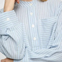 AYLA STRIPE SHIRT | LIGHT BLUE/ECRU/NAVY