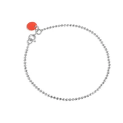 BALL CHAIN ARMBÅND | SØLV M/CORAL