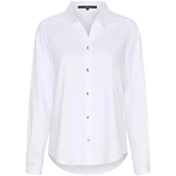 BAMBOO SHIRT W/GOLD BUTTONS | WHITE W/GOLD ACC.