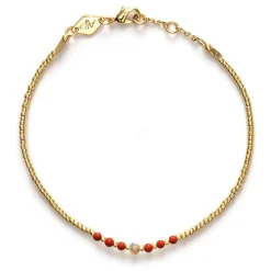 BEAD & GEM BRACELET | CORAIL
