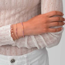 BEAD & GEM BRACELET | PINK LAVENDER