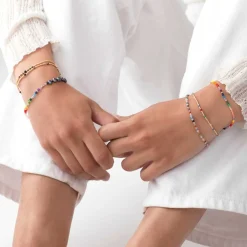 BEAD & GEM FORGYLDT | BLACK