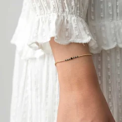 BEAD & GEM FORGYLDT | BLACK