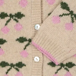 BELOU KNIT COLLAR CARDIGAN | CHERRY