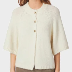 BENUTA FLUFFY KNIT CARDIGAN | OFF WHITE