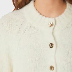 BENUTA FLUFFY KNIT CARDIGAN | OFF WHITE