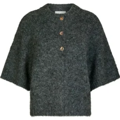 BENUTA FLUFFY KNIT CARDIGAN | ANTRACITE MELANGE