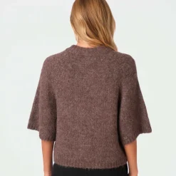 BENUTA FLUFFY KNIT CARDIGAN | LIGHT BROWN