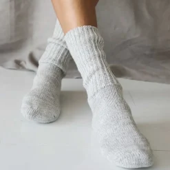 BOYFRIEND STRØMPER | LIGHT GREY MELANGE