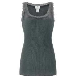 CAMISOLE W/LACE | MØRK GRÅ