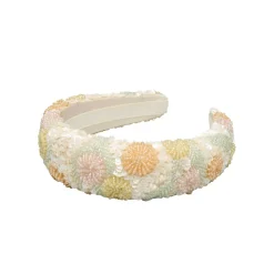 CARNA WIDE BEADED HAIRBRACE | BIRCH WHITE