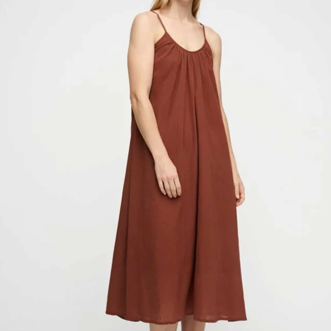 CAVE GAUZE DRESS | DARK TERRACOTTA