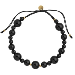 CHERRI BON BON ARMBÅND | FORGYLDT/BLACK ONYX