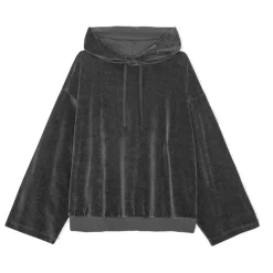 COSMOS HOODIE VELVET | DARK GREY