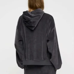 COSMOS HOODIE VELVET | DARK GREY
