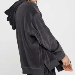 COSMOS HOODIE VELVET | DARK GREY