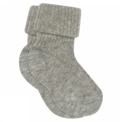 COTTON RIB BABYSTRØMPER | GREY MELANGE