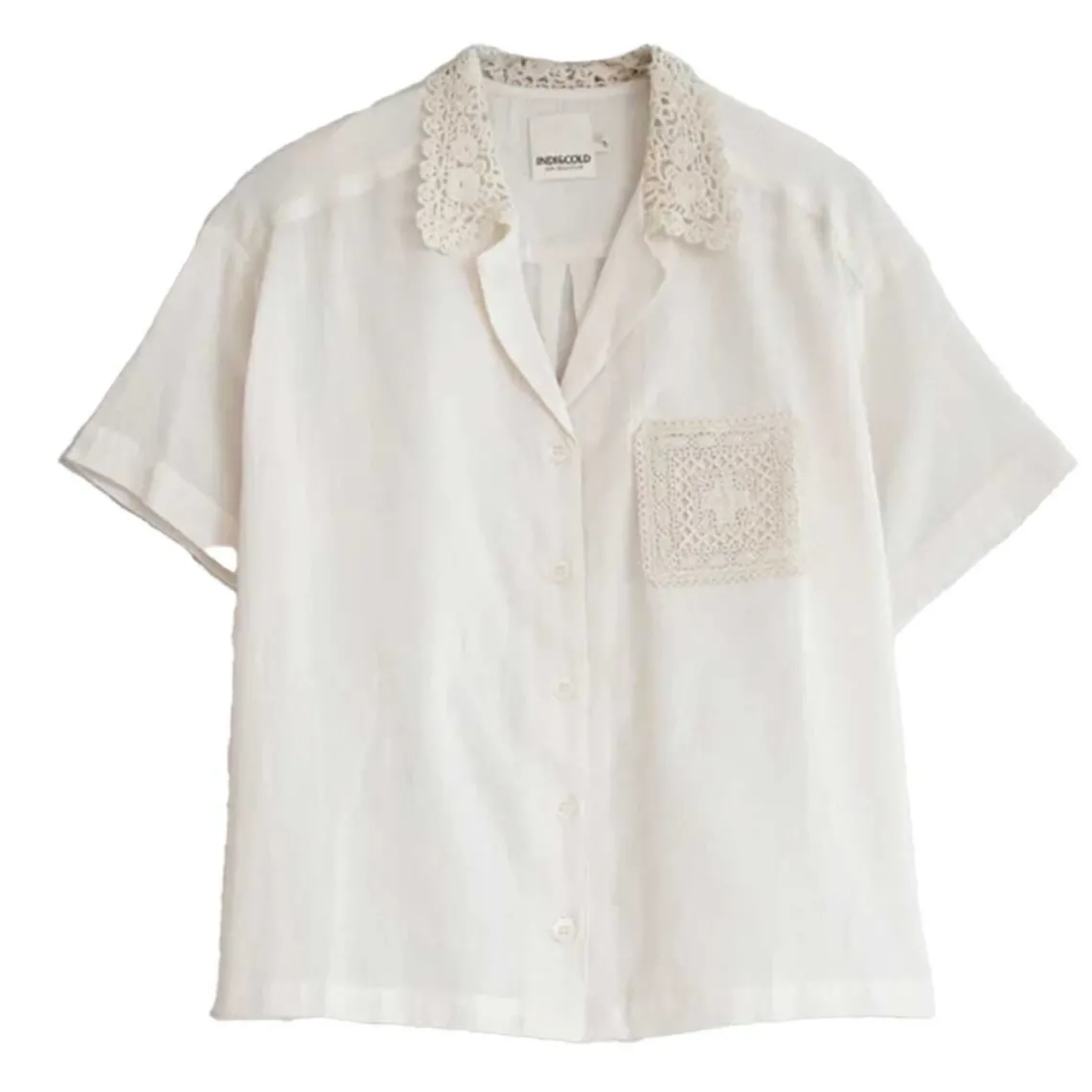 CROCHET PATCH SHIRT | BLANCO