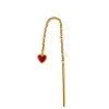DANGLING LOVE HEART ØRERING 1 STK. | FORGYLDT/BURGUNDY