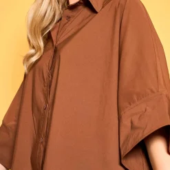 DAVINA LOOSE SHIRT | HAZELNUT BROWN