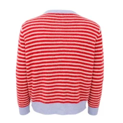 DELL STRIPED KNIT CARDIGAN | RED