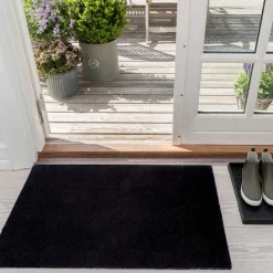 DØRMÅTTE ENSFARVET 60X90 CM | SORT