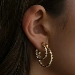 ELVA CRYSTAL HOOPS | FG/CLEAR