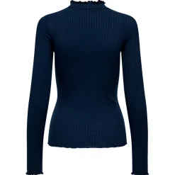 FRANSISKA L/S HI-NECK TOP | NAVY BLAZER