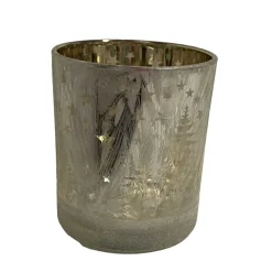 FYRFADSGLAS M/TRÆER H10CM | FROSTY TREES