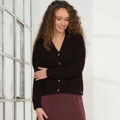 GIGI KNIT CARDIGAN | BORDEAUX