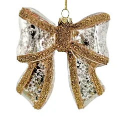 GLAS SLØJFE GOLD BEADED 10CM | ANTIQUE SILVER