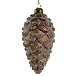 GLASKOGLE M/SØLVGLITTER 15CM | SUGARED BROWN