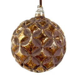 GLASKUGLE M/CIRKLER 8 CM | AGED ANTIQUE COPPER