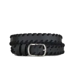 GLOSSY RHEA FLETTET BÆLTE | BLACK