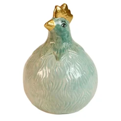 HØNE I KERAMIK 10 CM - AQUA