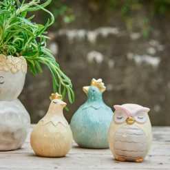 HØNE I KERAMIK 10 CM - AQUA