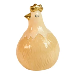 HØNE I KERAMIK 8 CM - GUL