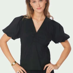 IRINA POPLIN BLOUSE | BLACK