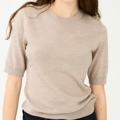 IVY-ESSEX SS O-NECK KNIT | BEIGE MELANGE