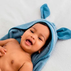 KANGAROO HOODIE TOWEL BABY | PETROL